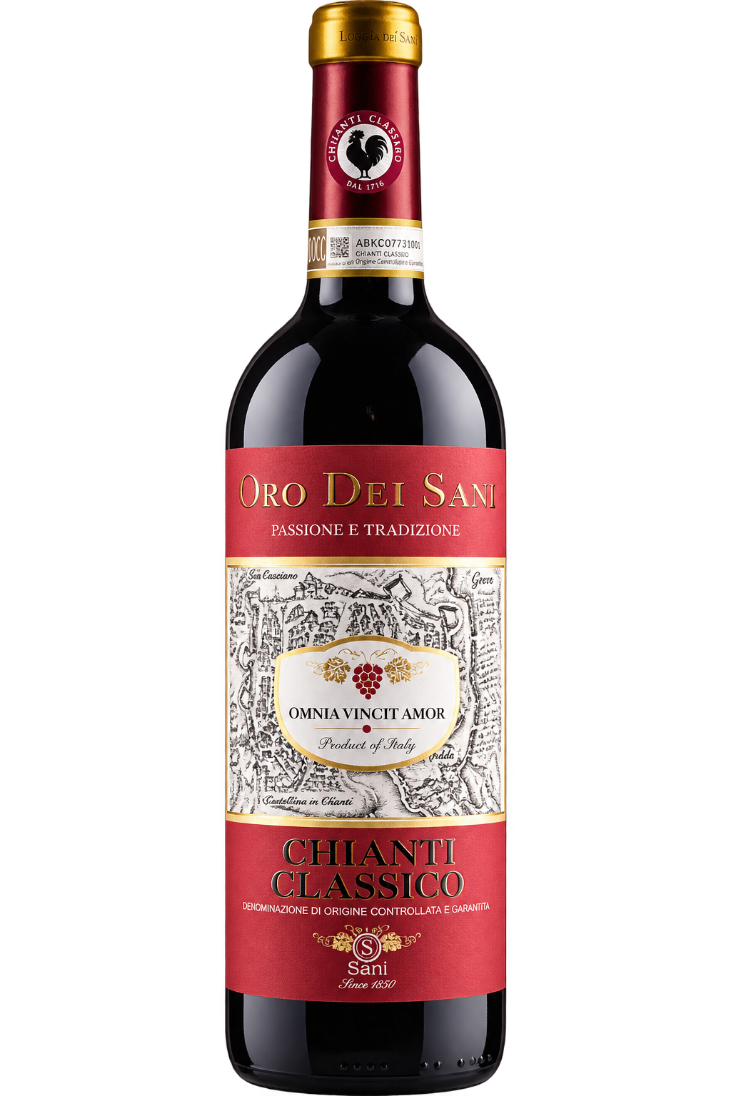 Garrafa de 750 ml do Chianti Classico Oro dei Sani 2021 DOCG